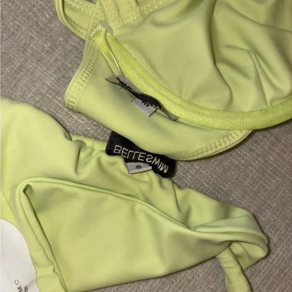 FP x Belle the Label Bikini Set Oracle Top Bare Bottom Honeydew Medium Small NEW